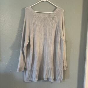 Lane Bryant Women’s Grey Knit Oversized Sweater 18/20 Soft Warm Feminine Cozy